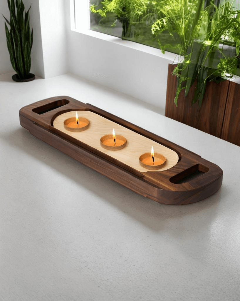 Wood Tray Candle