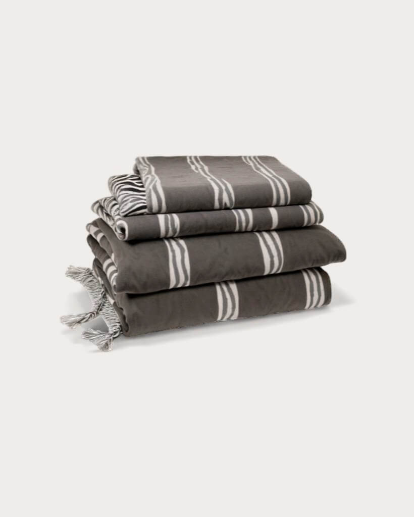 71x95 Inches Black Cotton Throw, Decorative Blanket