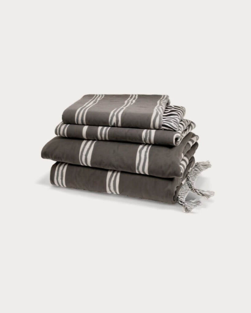 71x95 Inches Black Cotton Throw, Decorative Blanket