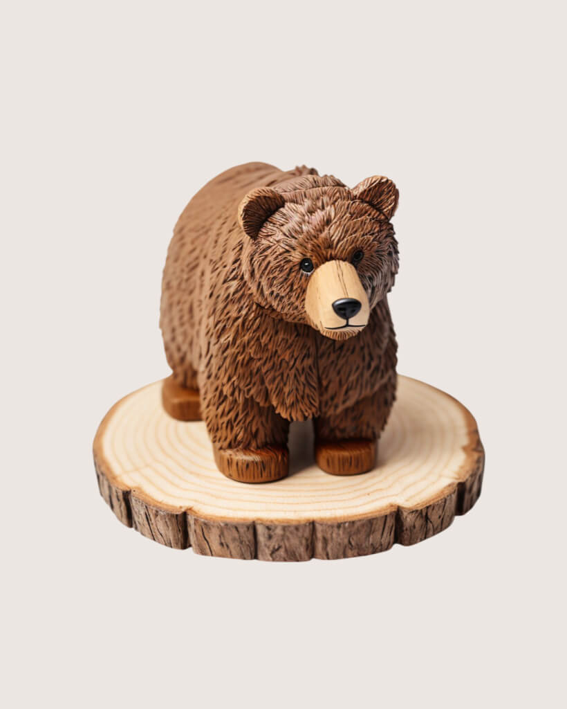 Handcarved Wooden Bear