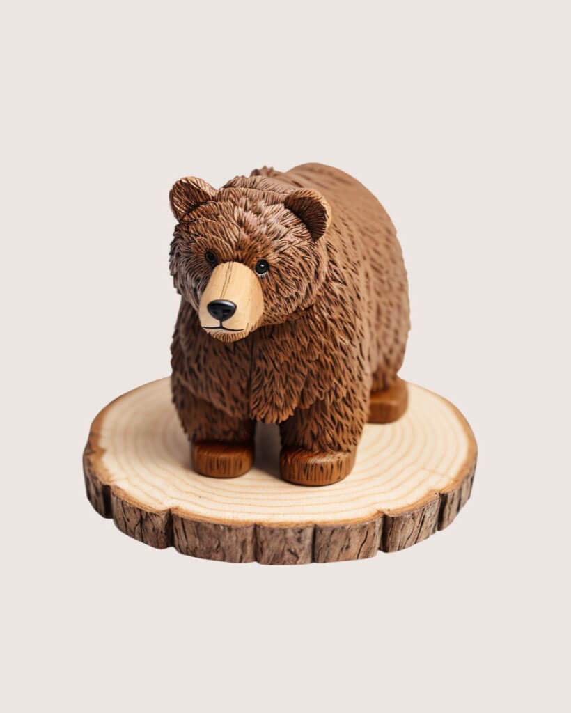 Handcarved Wooden Bear