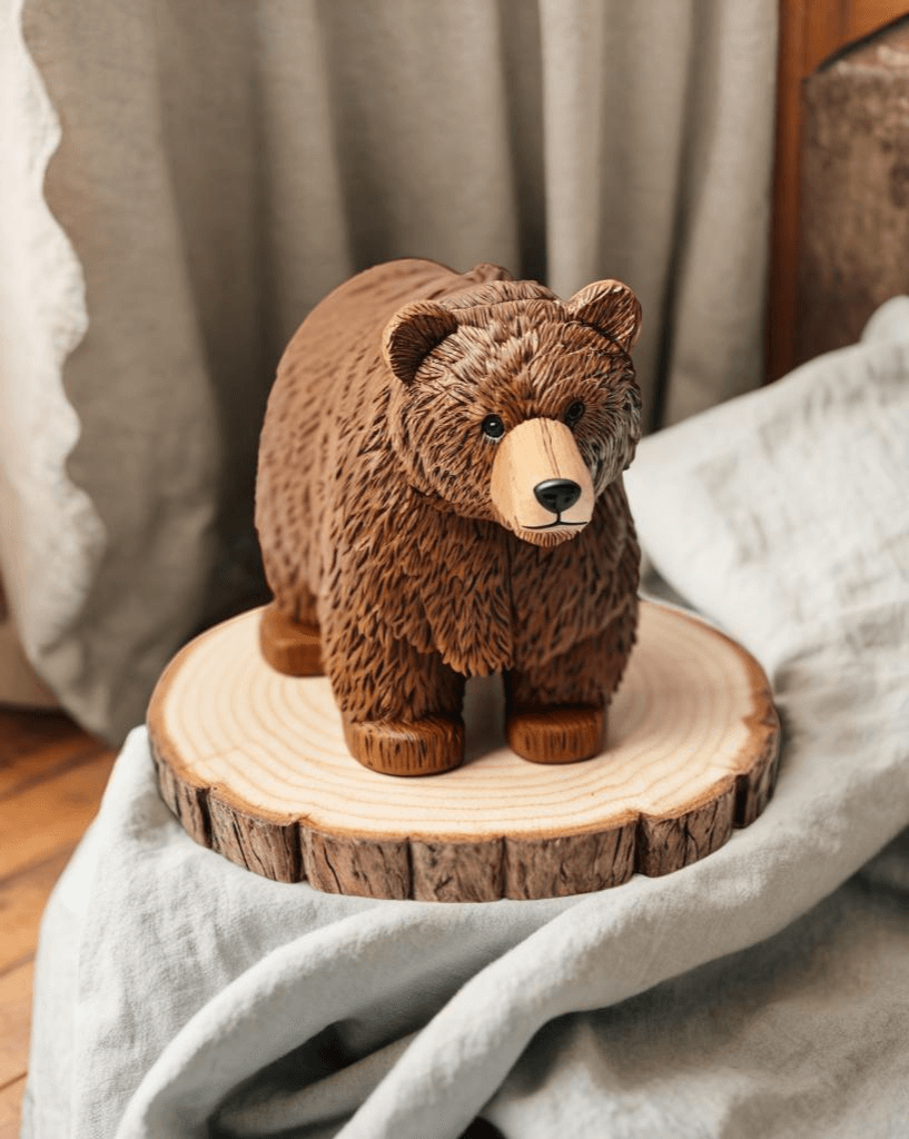 Handcarved Wooden Bear